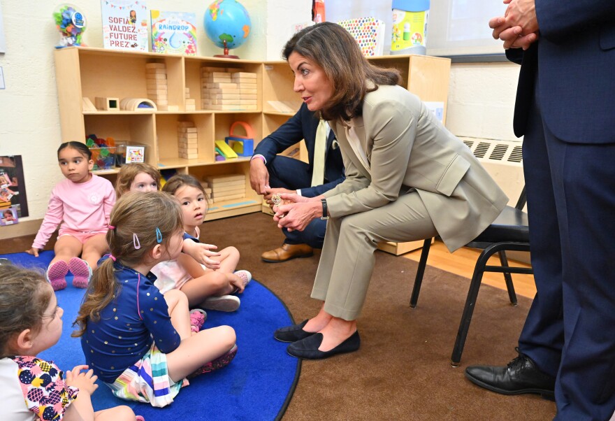 New York Governor Kathy Hochul visiting a classroom of small children in Washington Heights and Inwood in 2022. (Kevin P. Coughlin / Office of Governor Kathy Hochul )
