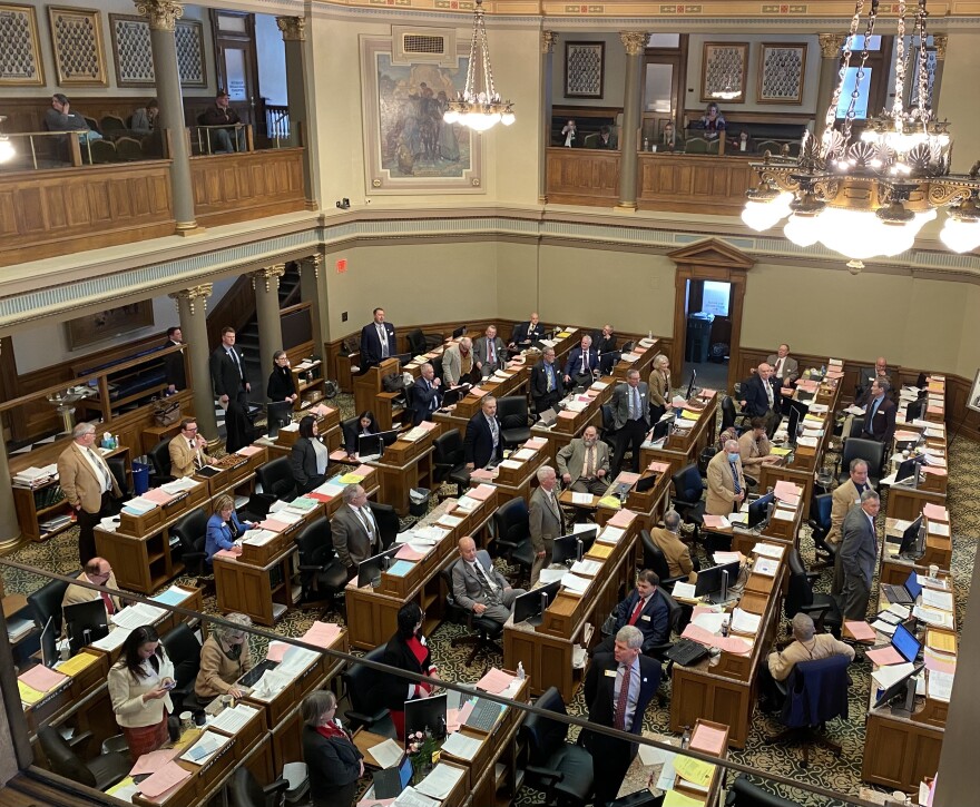 An aerial view of the Wyoming House of Representatives