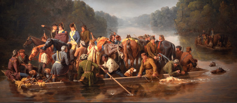 Marions men crossing the Pee Dee