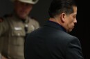 Former Uvalde school district police officer Adrian Gonzales stands as jurors walk into the courtroom during the seventh day of his trial at the Nueces County Courthouse on Wednesday, Jan. 14, 2026 in Corpus Christi, Texas.