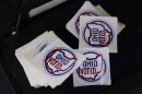 "Ohio Voted" stickers are seen during early in-person voting at the Hamilton County Board of Elections in Cincinnati, Wednesday, Oct. 11, 2023.