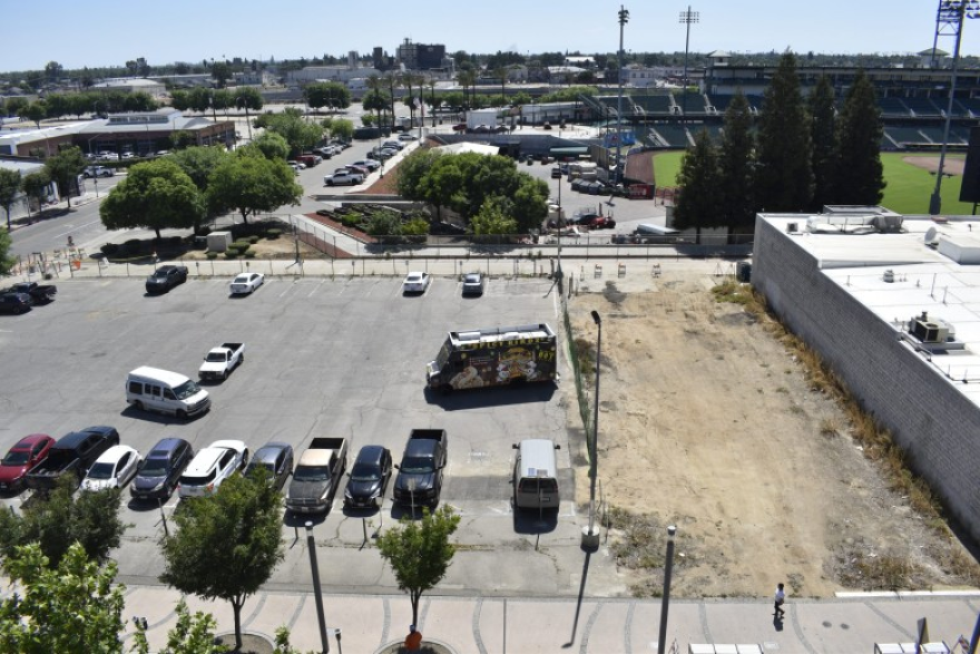 A section of prime real estate in downtown Fresno could one day become home for dozens of apartments.