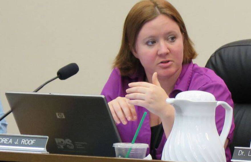Former IPS school board President Annie Roof, pictured at a meeting last year, will not interview for an open board seat.