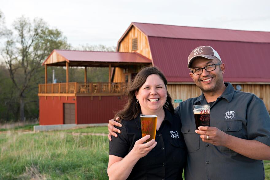  Joleen and Brian Durham run Piney River Brewing Co. in Bucyrus, Missouri. They try to incorporate native ingredients into their brewing process and first created what's become their signature Black Walnut Wheat Ale in 2011.