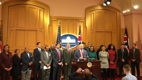 Advocates for more minority owned businesses at the Ohio Statehouse.