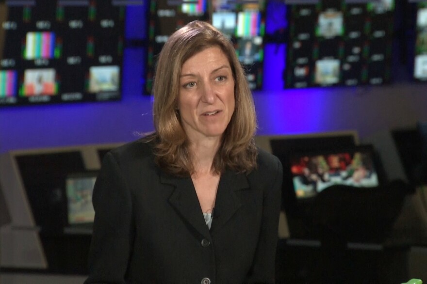 Former Rep. Elaine Luria, D-Va., speaks during an interview with The Associated Press in Washington, Tuesday, Nov. 11, 2025.