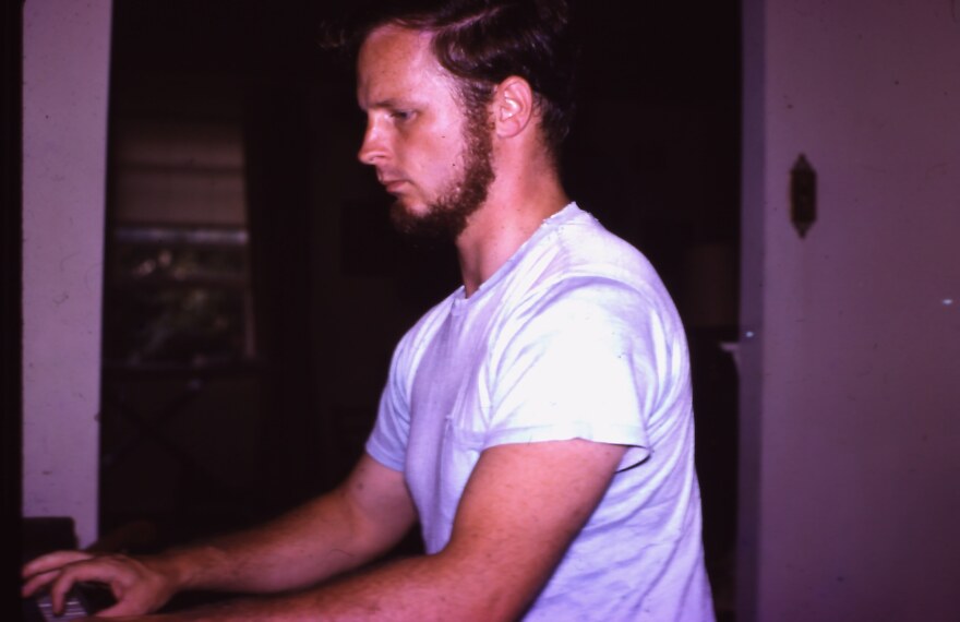 Bill McGlaughlin playing piano in Philadelphia in the late 1960s.