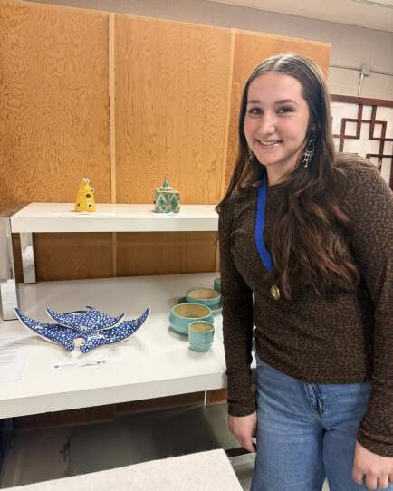 North Woods' Evalyn Thiel's ceramics "Sisters of the Sea" will be showcased in the State Visual Arts Festival on May 9, 2026, at Wayzata High School.