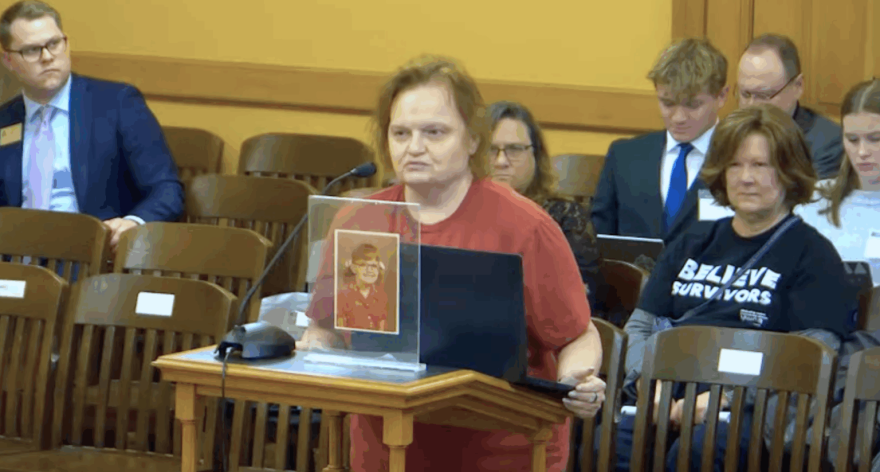 Joe Cheray, an abuse survivor, testified Monday in favor of a bill that would make clergy mandated reporters when they suspect a child is being abused.