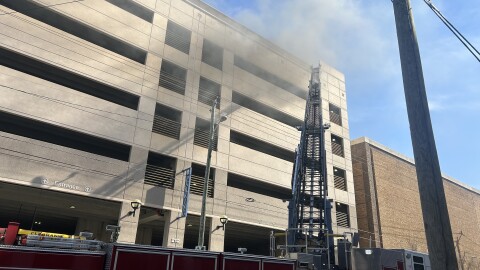 Fire at parking deck
