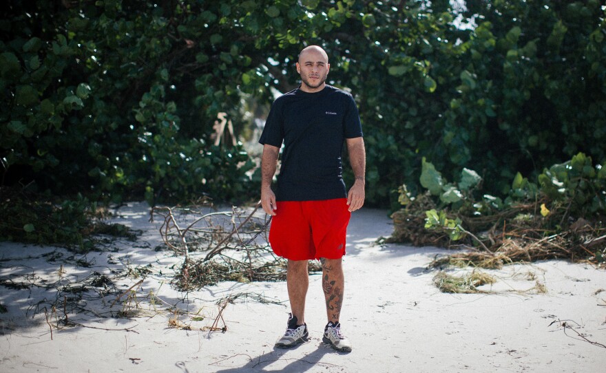 Naples resident Matthew Delagado, 26, says they were lucky the storm surge wasn't higher, but there's still a lot of cleanup to do. He walked down to Naples beach with friends to check on their families' homes.