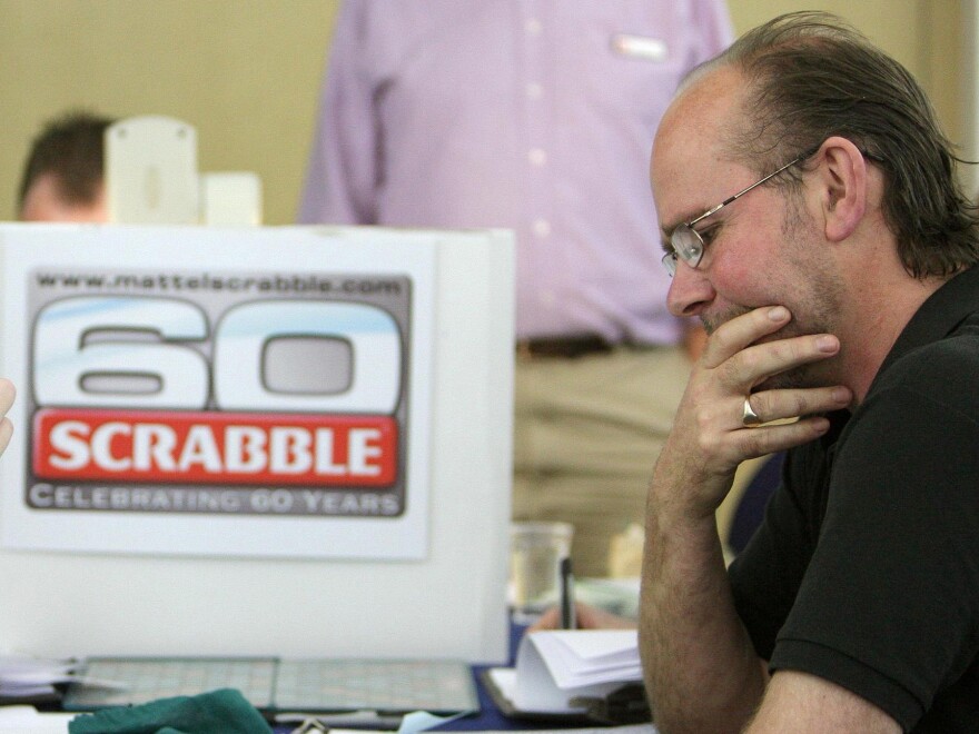 Allan Simmons, then 51, competes in the final of the U.K.'s National Scrabble Championships in London in 2008, which he would go on to win.