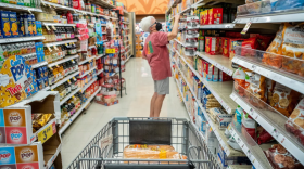 A customer shops in a grocery store on July 15, 2022 in Houston, Texas.