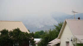 Smoke from the Rocky Canyon Fire is seen from Henefer Aug. 11, 2026.