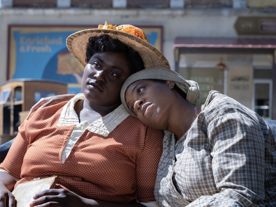 Sofia (Danielle Brooks) and Celie (Fantasia Barrino) in the 2023 film reincarnation of <em>The Color Purple.</em>