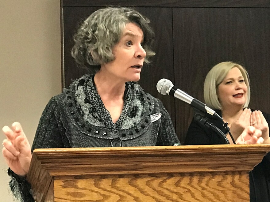 woman at podium