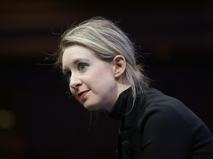 Elizabeth Holmes speaks at the Fortune Global Forum in San Francisco in 2015.