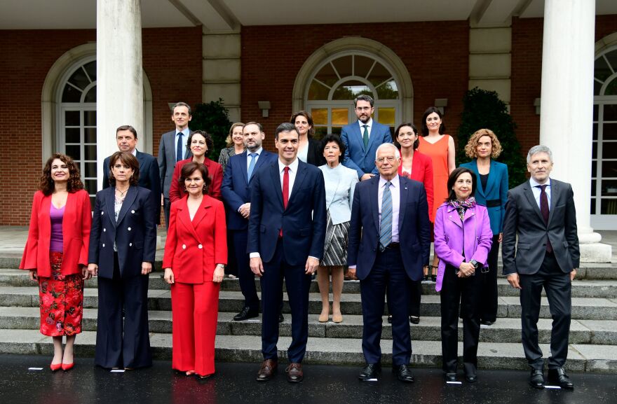 Spain's new cabinet has 11 women to six men.