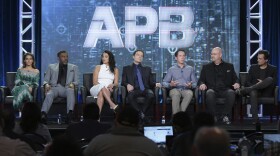 Caitlin Stasey, from left, Ernie Hudson, Natalie Martinez, Justin Kirk, executive producer Matt Nix, executive producer Trey Callaway and executive producer/director Len Wiseman FOX portion of the 2017 Winter Television Critics Association press tour ( Richard Shotwell/Invision/AP)