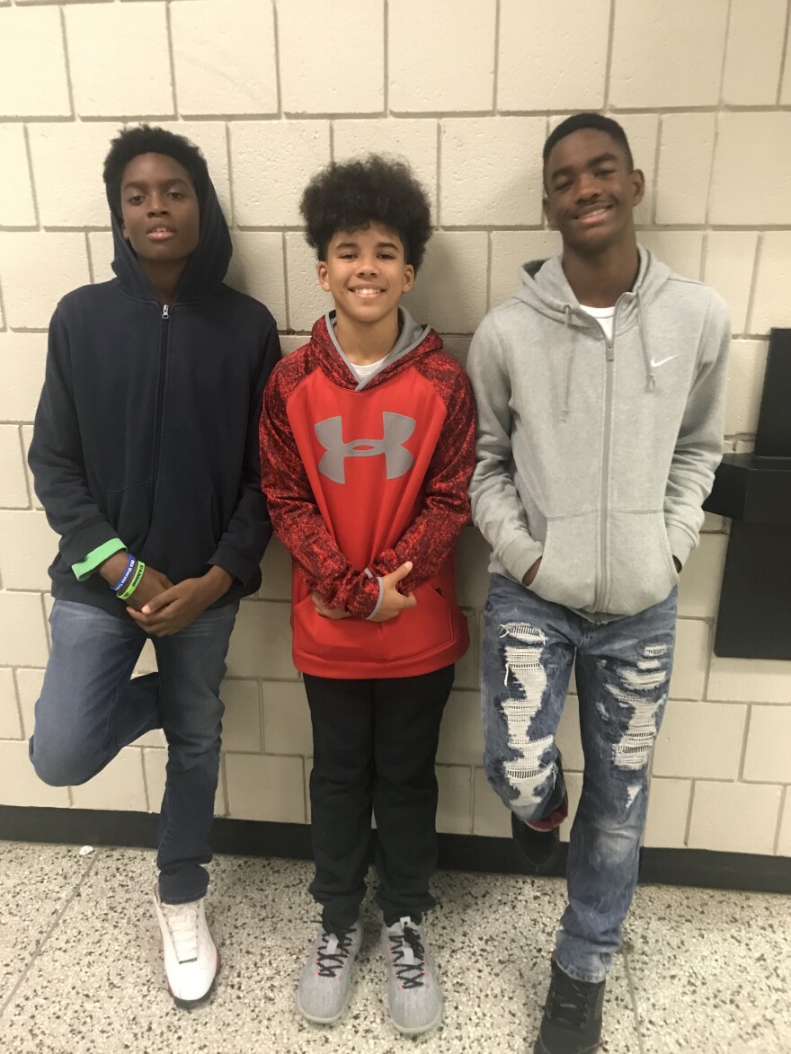 From left: Jaden Evans, Taylen Carver and Malachi Price