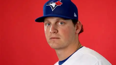 Hayden Juenger posed for Toronto Blue Jays roster picture