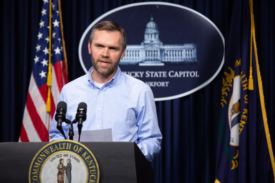 Deputy Secretary for the Kentucky Education and Workforce Development Cabinet Josh Benton during a daily coronavirus briefing on 4/9/20.