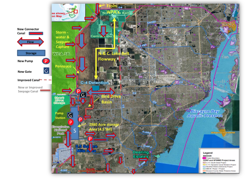 Wetlands in the Bird Drive basin, which the highway would cross, would be used to store and clean water needed to restore Biscayne Bay. Flood control and development cut off the bay from freshwater that once flowed across transverse glades from the Everglades.