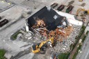 A drone view of the NAPA building demolition.