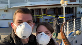 Rachel and Tyler Torres on the Diamond Princess. (Courtesy of Rachel Torres)