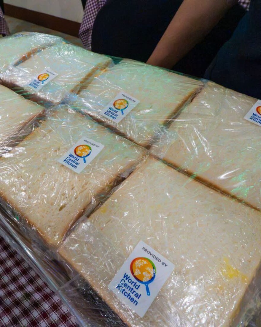 World Central Kitchen prepared sandwiches as part of the organization’s food relief efforts following Typhoon Bavi.