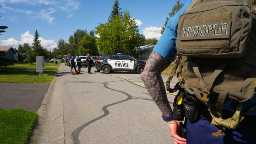 A promotional photo from the new season of “Alaska State Troopers” premiering in January shows a Palmer Police squad car.