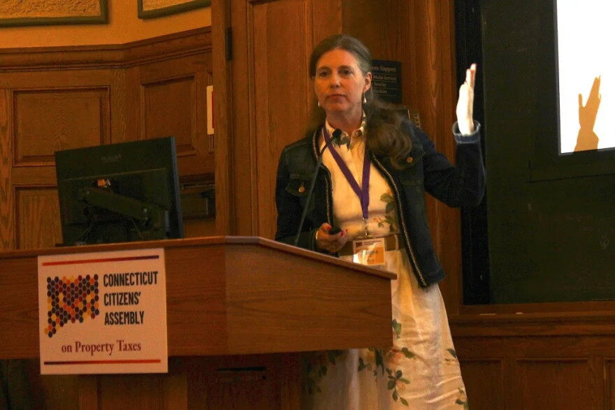 Hélène Landemore at the inaugural meeting of the Citizens’ Assembly in July.