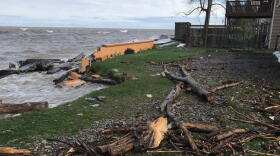 High water levels in Lake Ontario and the St. Lawrence River have eroded the shoreline despite protective measures like breakwalls. PAYNE HORNING / WRVO FILE PHOTO