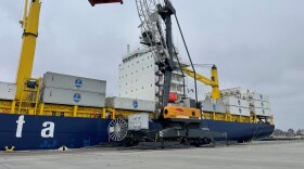 Containers filled with bananas are being offloaded of the Port of Hueneme in Oxnard.