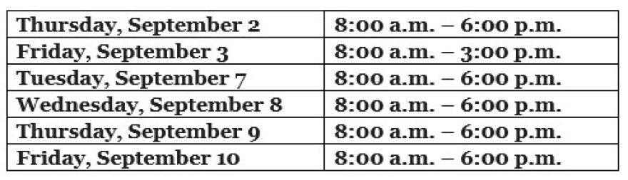 SIU Student Center Vaccine Clinic Schedule