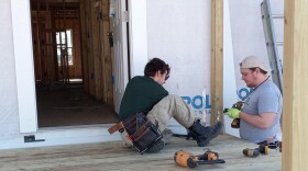AmeriCorps volunteers work on one of the homes under construction by the Habitat for Humanity Peninsula and Greater Williamsburg. (Photo courtesy of Habitat for Humanity Peninsula and Greater Williamsburg)