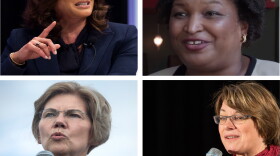 Errin Haines of The 19th says these four women, and others, could be viable vice presidential candidates: Clockwise from top left: Sen. Kamala Harris, former Georgia gubernatorial candidate Stacey Abrams, Sen. Amy Klobuchar and Sen. Elizabeth Warren.
