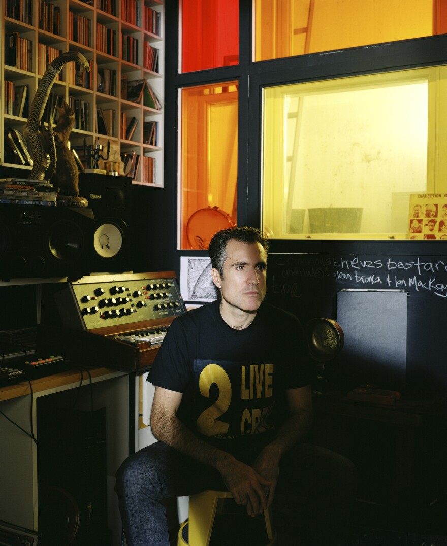 XL Recordings founder Richard Russell in his home studio in West London.