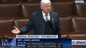 U.S. Rep. John Larson, D-Conn., paused during a speech on the House floor on Monday, Feb. 10, 2025.