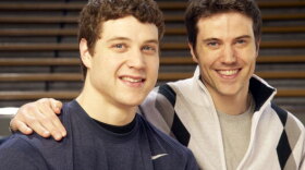 Brigham Young University guard Jimmer  Fredette, left, and older brother TJ Fredette. The two are having a breakout year.