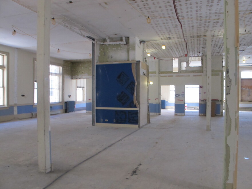 office partitions have been torn down on what used to be 'press row' at Statehouse