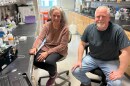 Professor Margie Mulholland and lab manager Peter Bernhardt at their Old Dominion University laboratory in December. (Photo by Katherine Hafner)
