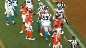 Carolina Panthers in 28-14 loss against the Denver Broncos. The Panthers have won only one game this season.