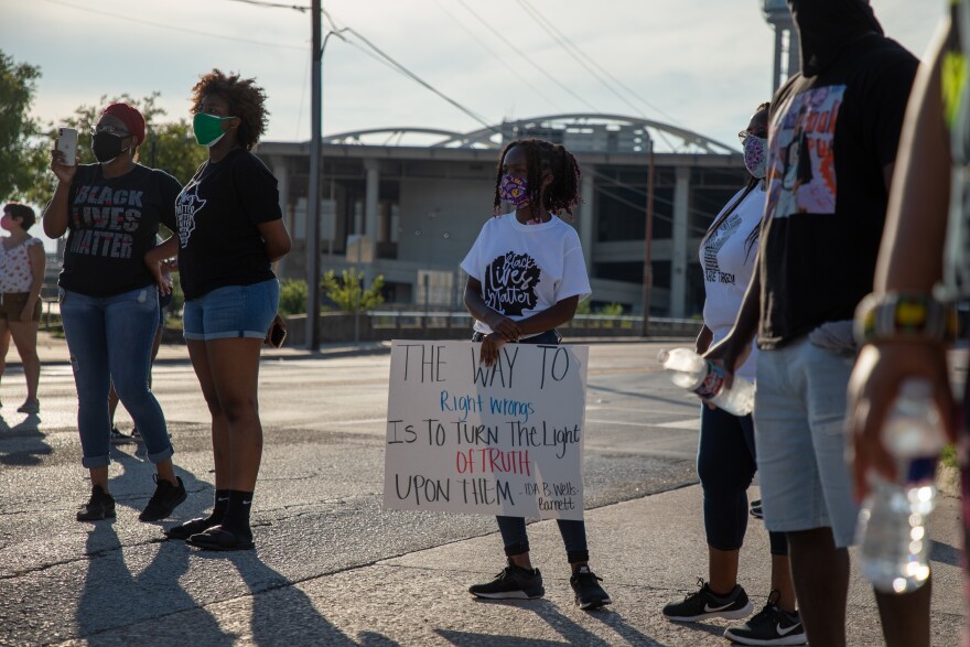 Jordyn Young, 16, came out to the counter-rally supporting the Black Lives Matter movement. "I'm Black and a woman, and they're letting me know that they don't care about me," Young said.