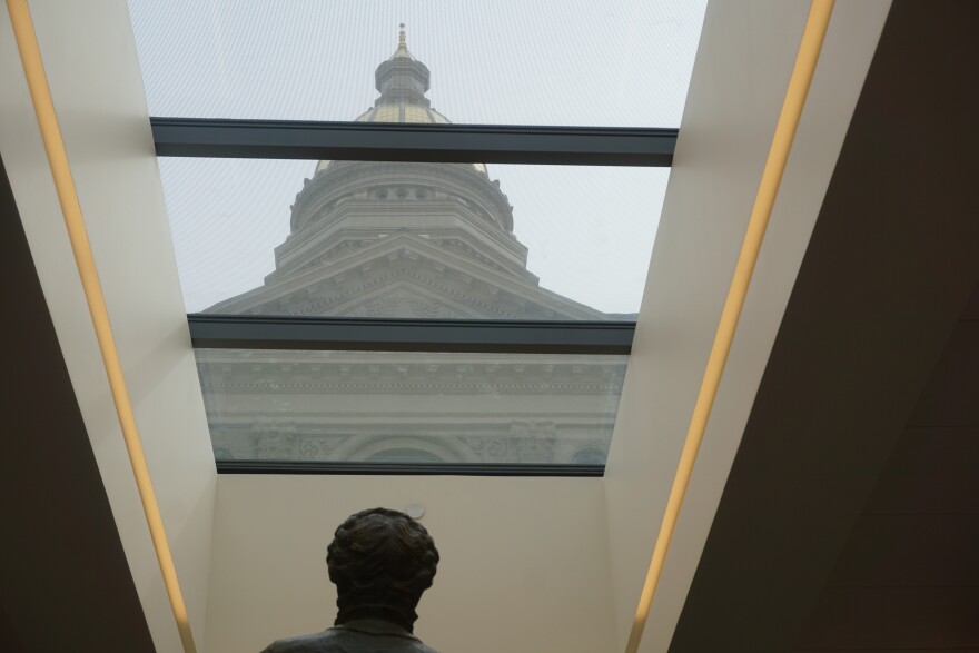 The capitol dome from the view of the Capitol Extension skylights