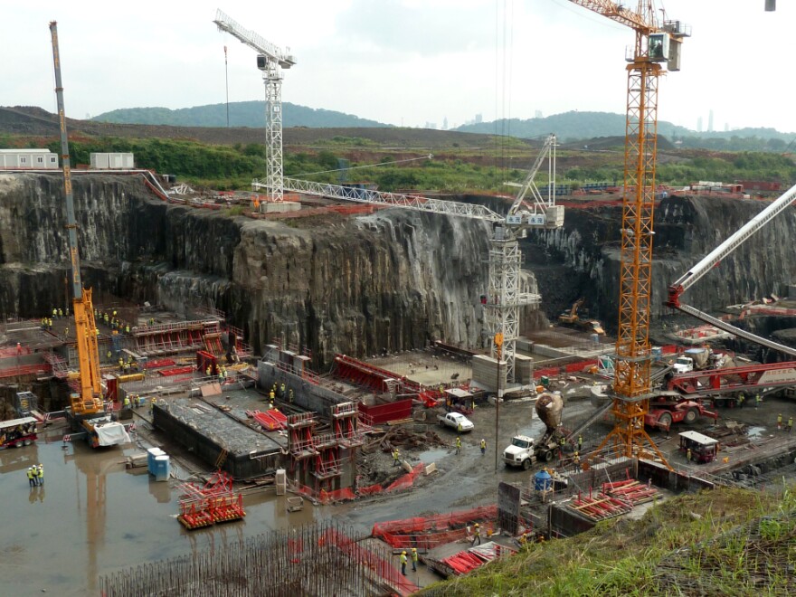 This photo from Dec. 21, 2011, shows construction of new locks on the Panama Canal, in Cocoli, Panama.