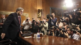 Attorney General William Barr arrives to testify during a Senate Judiciary Committee hearing on Capitol Hill in Washington, Wednesday, May 1, 2019, on the Mueller Report. 