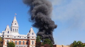 Saturday's fire happened in downtown Pontiac. The Livingston County Courthouse can be seen at left. 