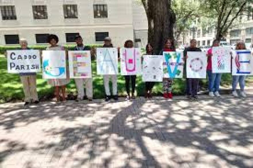 Geaux Vote Caddo Parish campaign, photo taken outside the Caddo Parish Courthouse in downtown Shreveport