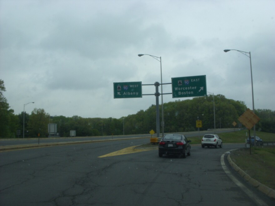 The Massachusetts Turnpike entrance ramp in Lee.